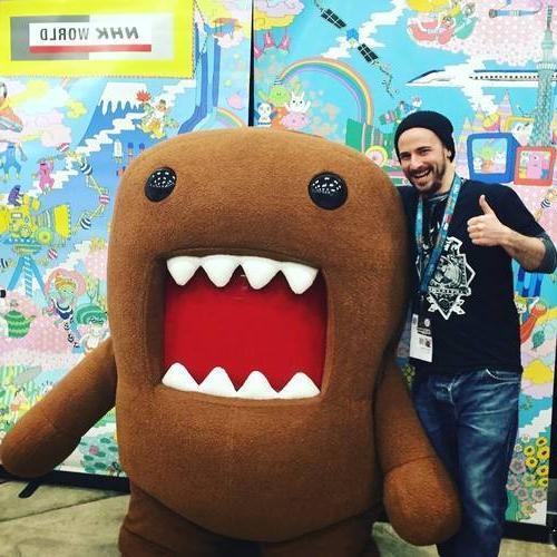 Josh Kahn with NHK World&#8217;s Domo in Japan